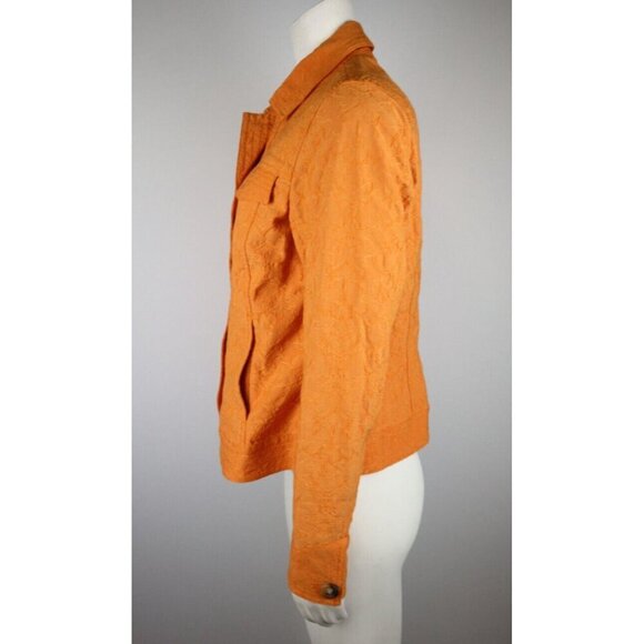 COLDWATER CREEK - WOMEN'S ORANGE TEXTURED JACKET - SIZE 8 - Picture 5 of 7